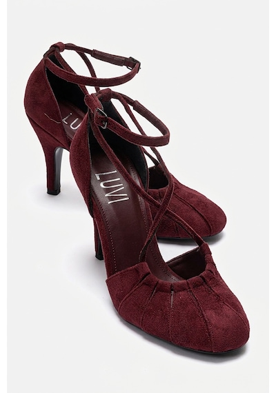 Luvishoes Elıza Bordo Süet Kadın Topuklu Ayakkabı