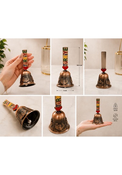 Metal El Çanı Servis Zili Dekoratif Masa Zili Otel Kafe Resepsiyon Çağrı Çanı 10.5 Cm