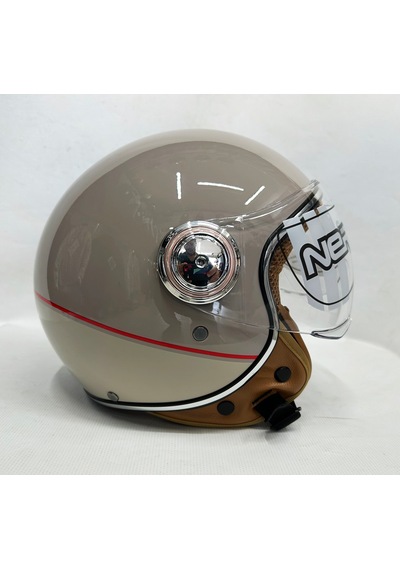 Nero Tk-06 Şefaf Vizörlü Yarım Açık Kask Parlak Bej