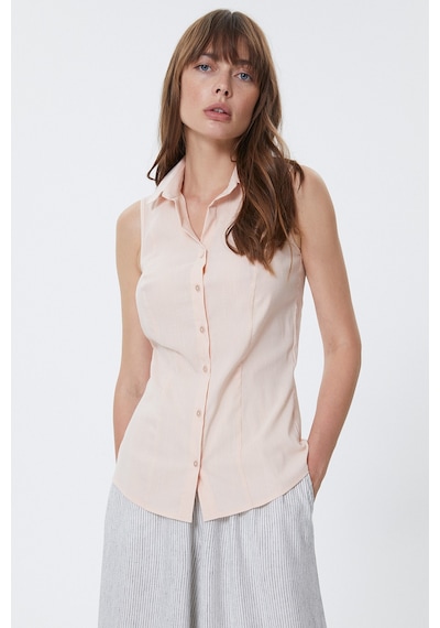 Stella Pulvis Pudra Kolsuz Slim Fit Gömlek Pudra