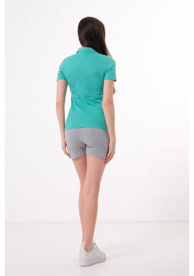Kadın Polo Yaka T-shirt Takımı Rahat Kesim Yazlık Günlük Kombin Mint Yeşili