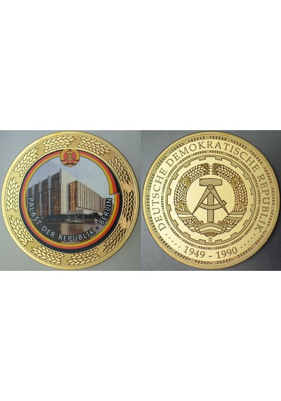 Doğu Almanya Madalyon 1949-1990 Berlin Cumhuriyet Sarayı. Renkli 33 Mm Çil.
