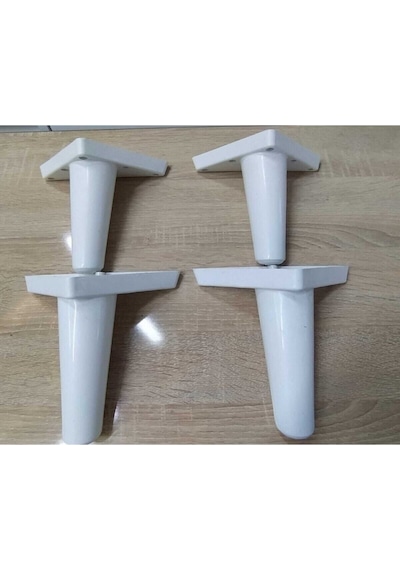 Kaliteli Sağlam Şık Lüks Koltuk Kanepe Dolap Mobilya Ayak Sena Model 10 Cm Beyaz Renk 4 Adet