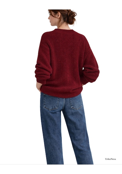 Trikonova Oversize Triko Kazak Bordo
