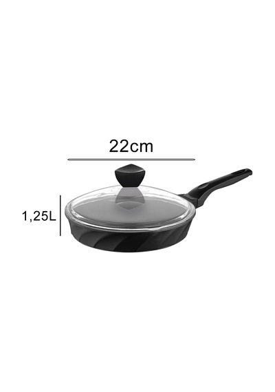 Vento Döküm Cam Kapaklı Tava 22x5 Cm Diğer
