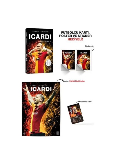 Icardi Sahanın Yıldızları / Futbolcu Kartı, 35x50 Cm Ebat Poster Ve Stıcker Hediyeli