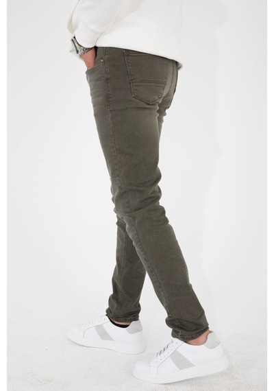 HLT Jeans Açık Haki Erkek Slim Fit Dar Kesim Esnek Likralı Denim Jeans Kot Pantolon 001