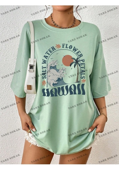 Flood Of Style Unisex Bay Tişört Kod-1409 Yeşil