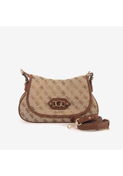 Guess Kadın Vegan Samantha Logo Omuz Çantası Hwjg2313190 Kahverengi