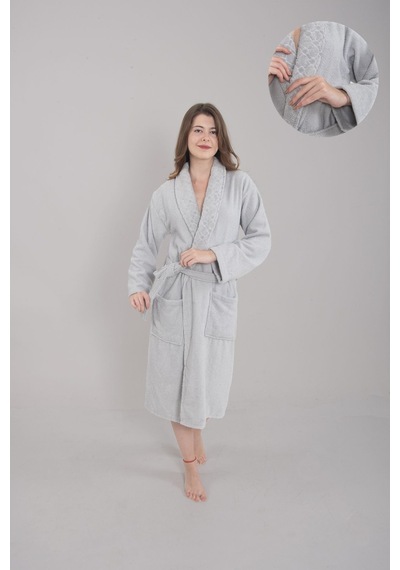 Güvenal Anatolia Soft Unisex Bornoz 4 Gri