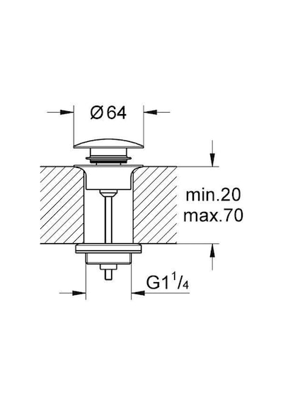 Grohe Lavabo Sifon Bas Aç Tapa Takımı Phantom Black - 29510kf0