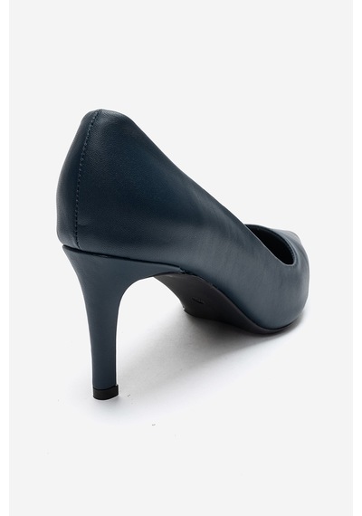 Luvi Shoes Clyde Lacivert Cilt Hakiki Deri Kadın Topuklu Ayakkabı