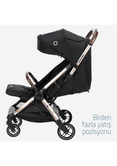 Maxi-Cosi Eva Otomatik Katlanan Kompakt Bebek Arabası Essential Black Champagne