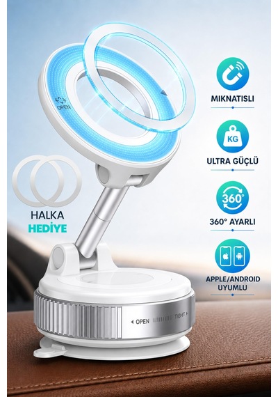 Magnetpro 360 Ayarlanabilir Araç İçi Masa Üstü Vakumlu Mıknatısl