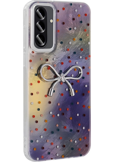 Galaxy A36 Uyumlu Uyumlu Kılıf Kamera Korumalı Figürlü Zore Ponti Silikon Kapak - Lila Lila