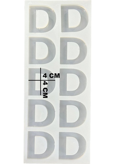 Epoksi Çoklu Silikon Kalıp D Harfi Anahtarlık Reçine Seri Döküm Kalıbı 4 Cm 10 Lu