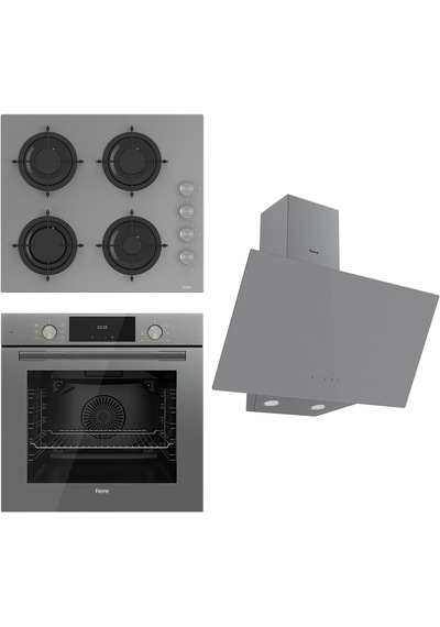 Ferre Flowart Serisi QMS63CPR - CS208 - D079 Gri Ankastre Set