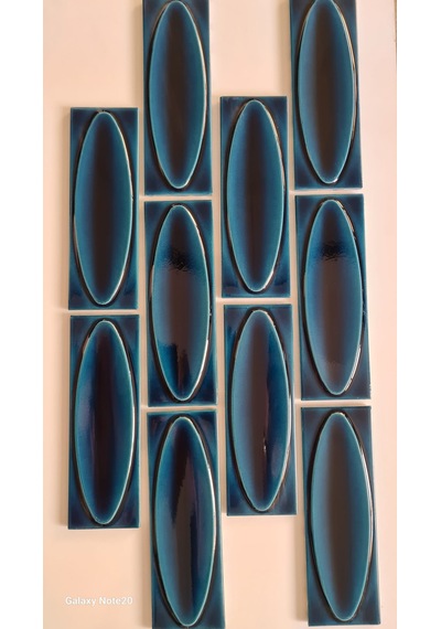 Armada Çini 7x21 Cm Elips Petrol Mavisi Çini Seramik