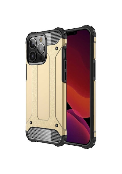 Apple Uyumlu iPhone 13 Pro Max Kılıf Armor Hybrid Zırh Silikon Siyah -