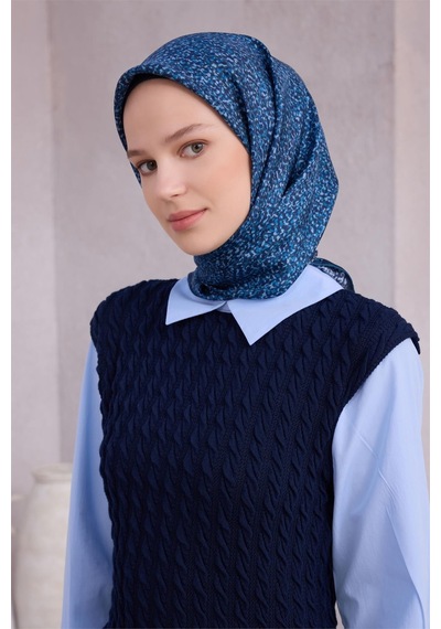Belli İpek Eşarp - 4208-51 Lacivert Twill
