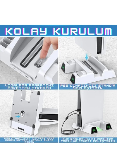 Iv-p5235 Multifonksiyonel Ps5 Disk/ps5 Dijital Uyumlu Led Göstergeli Şarj Stand Soğutucu Fan