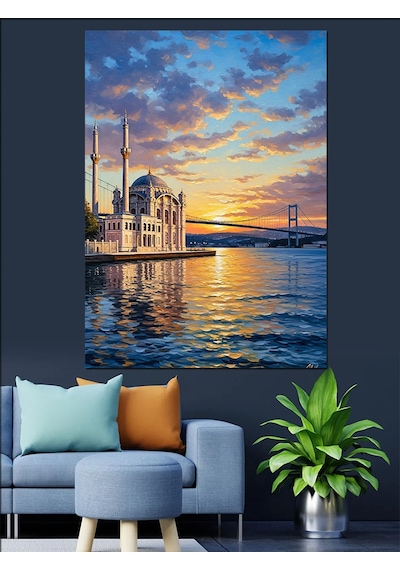 Ahşap Tablo İstanbul Ortaköy Camii Manzarası