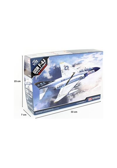 Academy 12529 1/72 Ölçek, Usn F-4j Vf-84 Jolly Rogers Savaş Uçağı, Plastik Model Kiti-49190