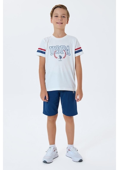 U.S. Polo Assn. U.s. Polo Assn Erkek Çocuk 2 Li Bermuda T-şhirt Takım Beyaz-2299 Beyaz