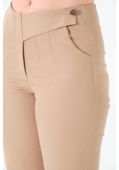 Sortie Collection Tek Düğmeli Gabardin Pantalon Bej