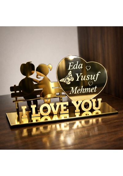 I Love You Temalı Masa İsimliği Kişiye Özel 1 Adettir No 25