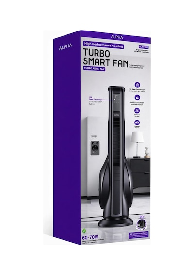 Auhma Acfn09 Turbo Akıllı Fan - Hava Temizleme & Aromaterapi Özellikli - 70w Kule Tipi Fan