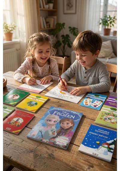 Tatil Seti 24'lü Etkinlik Kavram Boyama Dikkat Matematik 4-7 Yaş Frozen Hediyeli