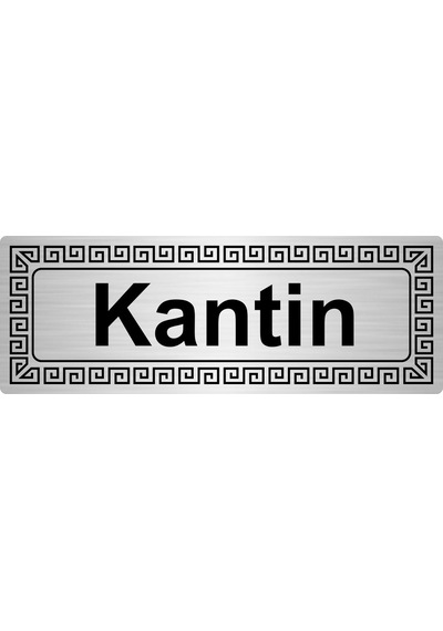 Kantin 7Cmx20Cm Metal Yönlendirme Levhası Gümüş Renk Metal