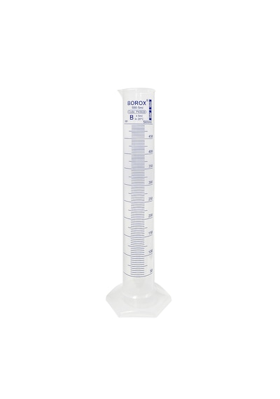 Borox Plastik Mezür 500 Ml - Uzun Form - Mavi Skala