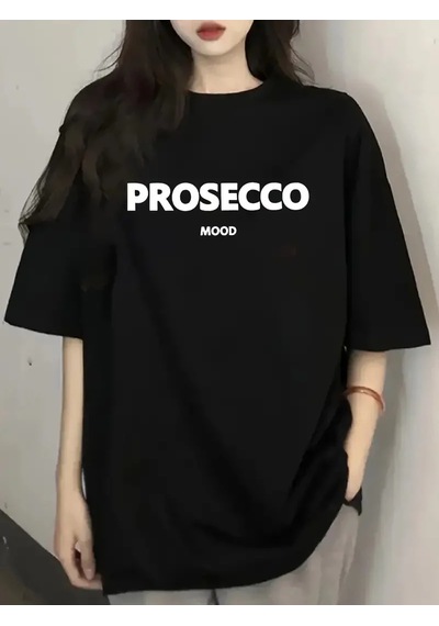 Assema Kadın Penye Compack Baskılı Kısa Kol Bisiklet Yaka T-shirt - Siyah Çok Renkli