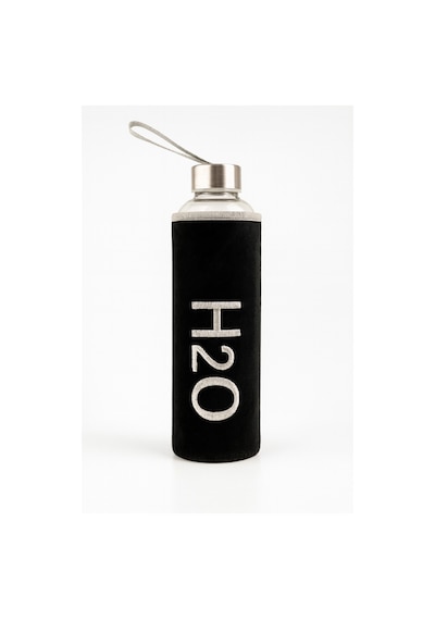 Peluş Kılıflı Cam Matara 600 Ml Siyah Siyah