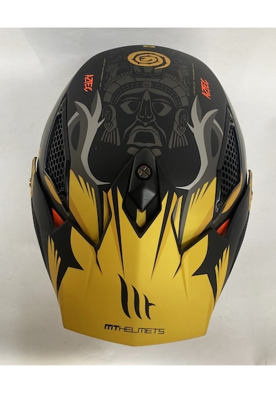 Mt Streetfighter SV Aztec B3 Çene Açılır Motosiklet Kaskı Mat Siyah - Sarı