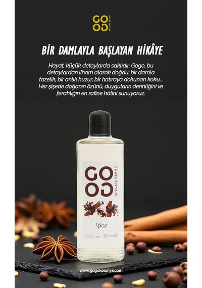 Gogo Spice Kolonya 250ml Cam Şişe Amber