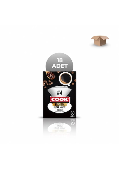 Cook Toptan Premium Filtre Kahve Kağıdı Ebat 4 80 Li - Koli İçi 18'li