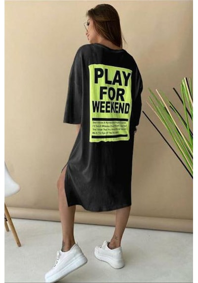 Madmext Mad Girls Siyah Tunik Elbise Mg1022