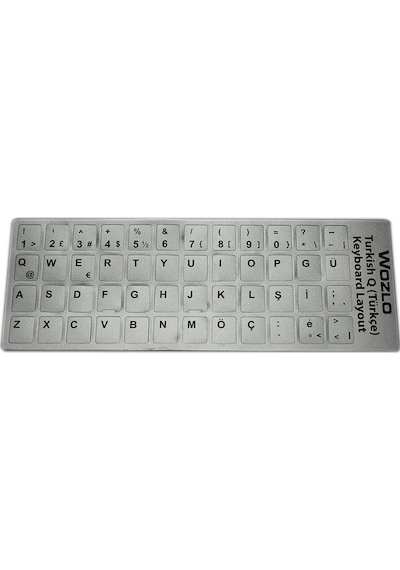 Laptoplar Için Türkçe (Q) Klavye Sticker Gri