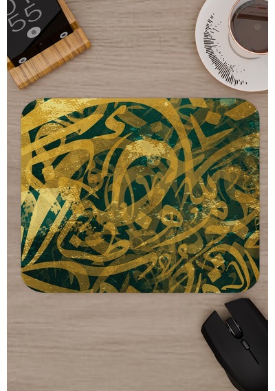 Kaligrafi Kaymaz Dikişli Kauçuk Oyuncu Mousepad V3 - 22x18 Gaming Mouse Pad Fare Altlığı