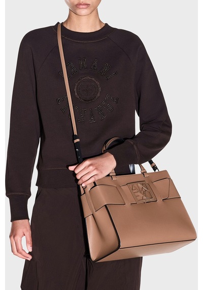 Armani Exchange Logolu Çıkarılabilir Askılı Çanta Kadın Çanta 9426890 A874 U6186 Taba