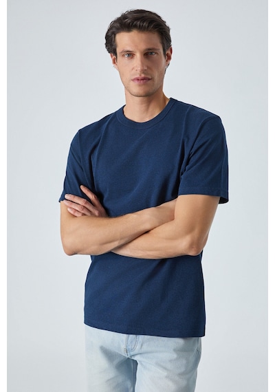 Grimelange PELTZ Erkek Relaxed Bisiklet Yaka Kısa Kollu Lacivert T-Shirt