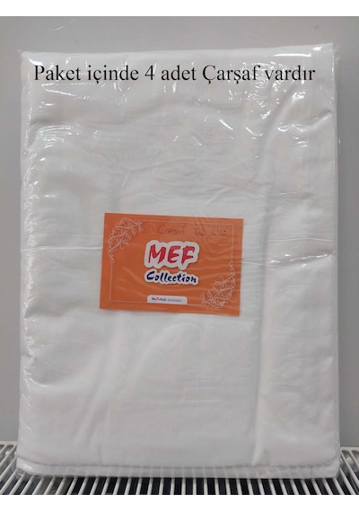 Otel Tipi 4'lü Çarşaf Seti Beyaz 180x235 | Lastiksiz Ekonomik Tek Kişilik