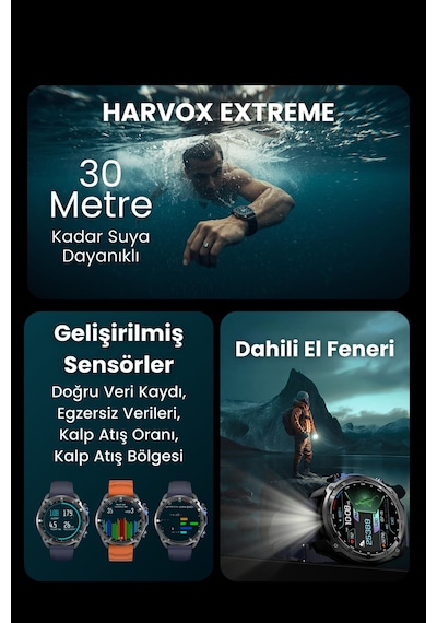 Harvox Extreme Gps'li Amoled Akıllı Saat Iphone Ve Android Tüm Telefonlara Uyumlu
