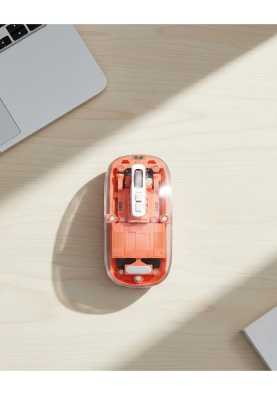Bluetooth Ve Usb Destekli Kablosuz Şeffaf Mouse Sessiz Kullanım -