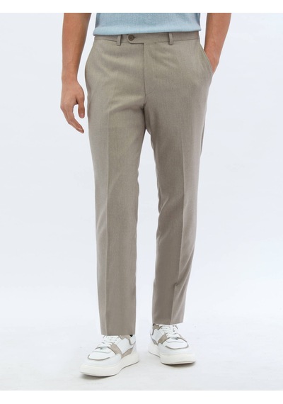 Kip Vizon Düz Dokuma Fitted Fit Klasik Pantolon 723910 Vizon