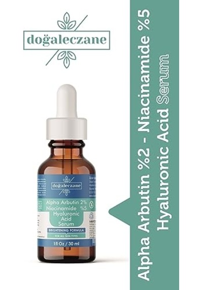 Doğal Eczane Lekeli Ciltler İçin Aydınlatıcı Yüz Serumu Niacinakarın Bölgesi 5% + Alpha Arbutin 2% Hyaluronic A