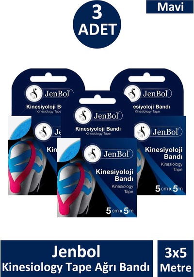Jenbol Kinesiology Tape  Bandı 5 Cm X 5 M 3 Adet